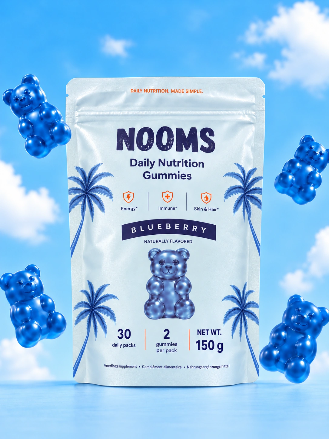 NOOMS Daily Gummies — blueberry pouch